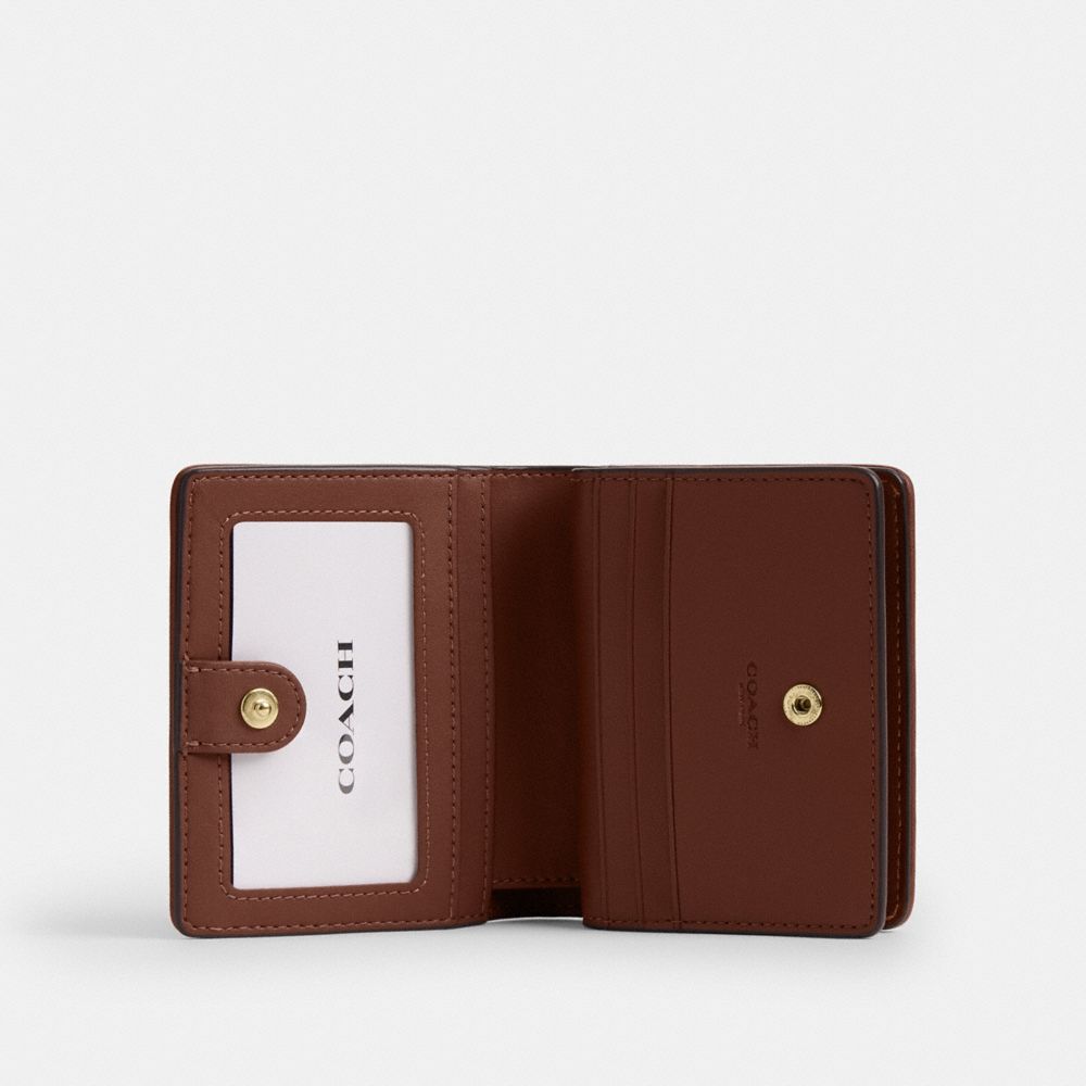 Snap Wallet In Signature Chenille (Gold/Light Khaki/Vintage Brown)