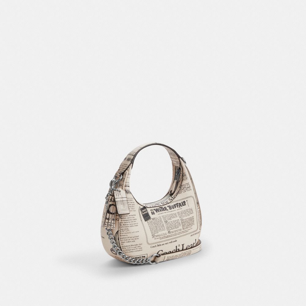 Carmen Mini Crossbody Bag With Newspaper Print (Silver/Chalk Multi)