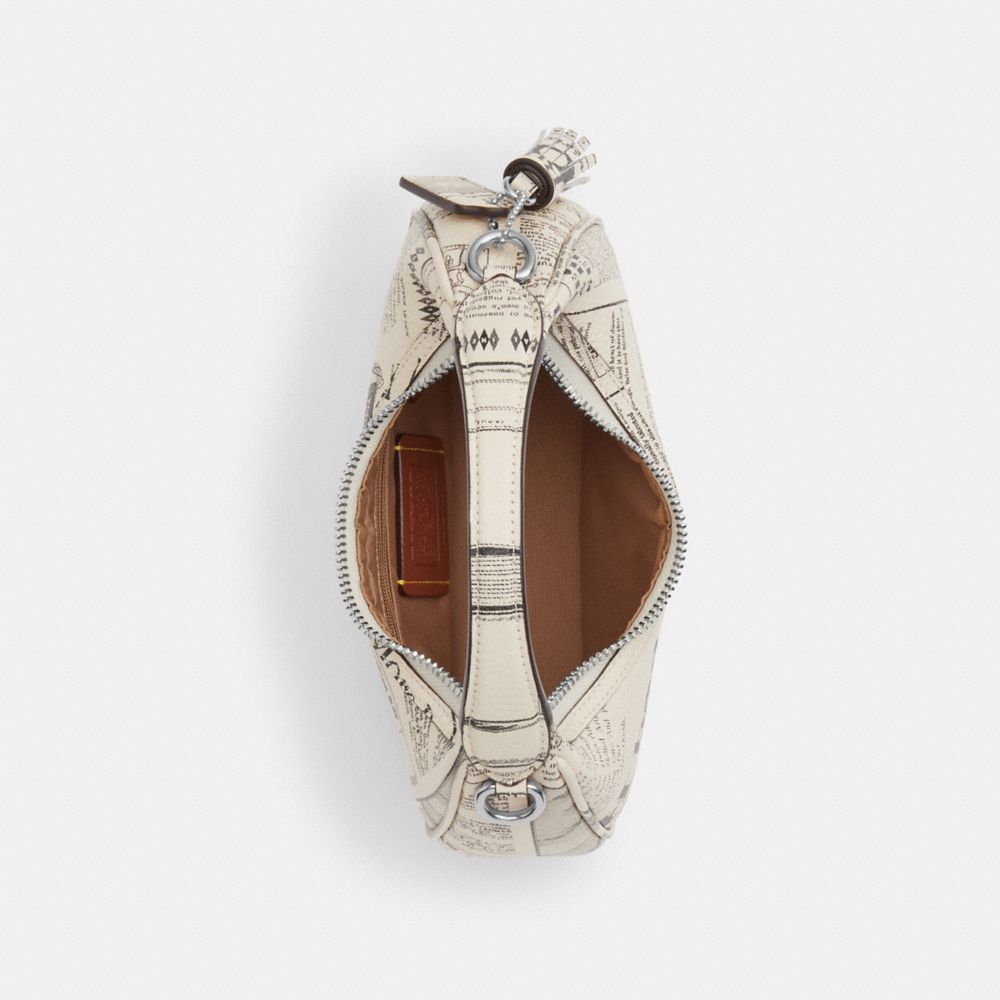 Carmen Mini Crossbody Bag With Newspaper Print (Silver/Chalk Multi)