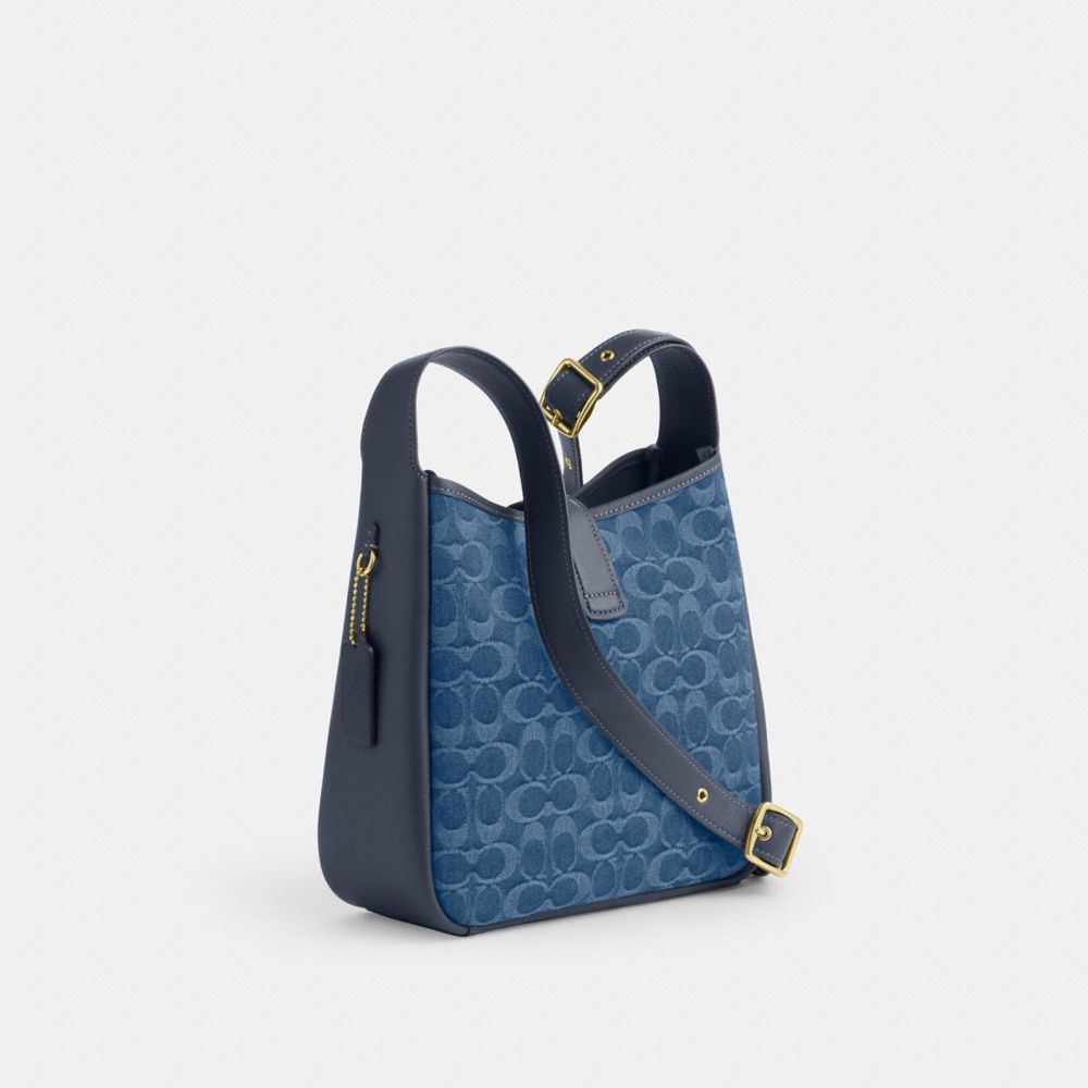 Hadley Convertible Crossbody Bag In Signature Denim (Gold/Indigo)