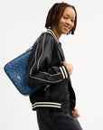 Hadley Convertible Crossbody Bag In Signature Denim (Gold/Indigo)