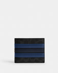 Id Billfold Wallet In Signature Canvas With Varsity Stripe (Black)
