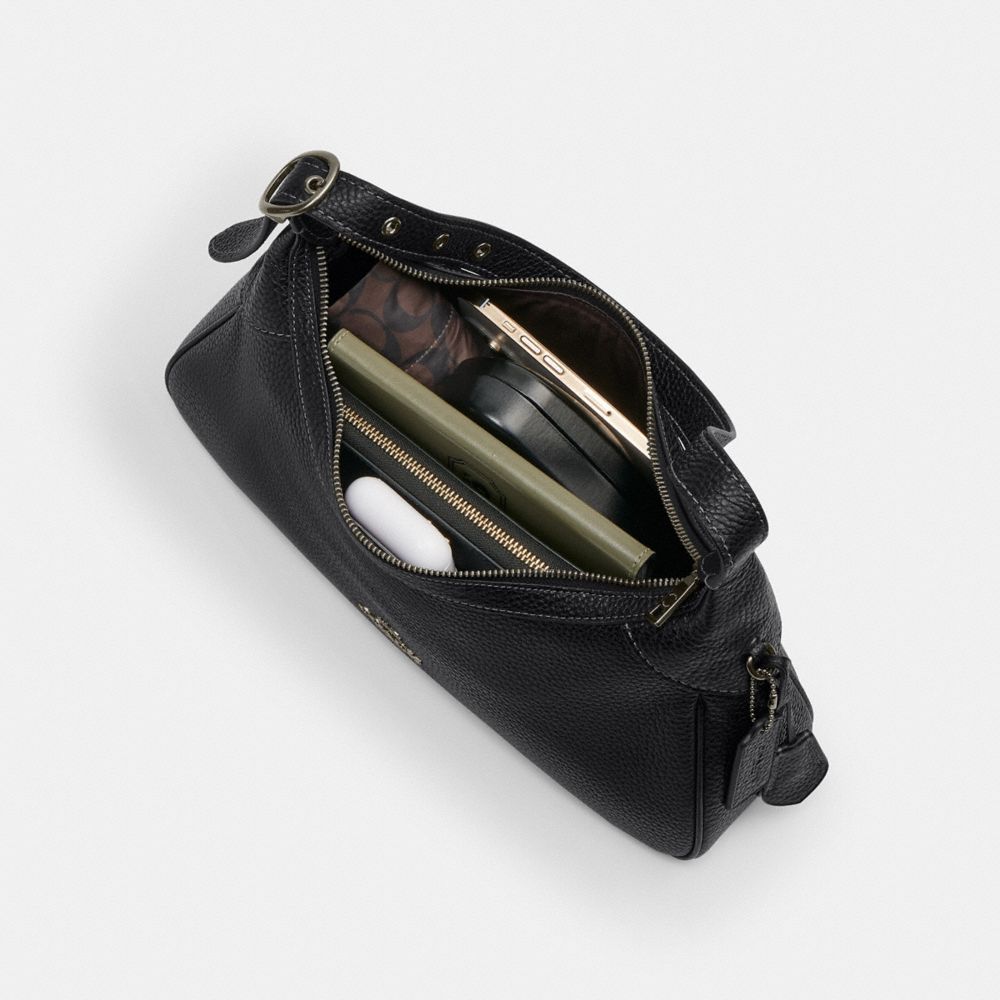 Ella Small Shoulder Bag (Gunmetal/Black)