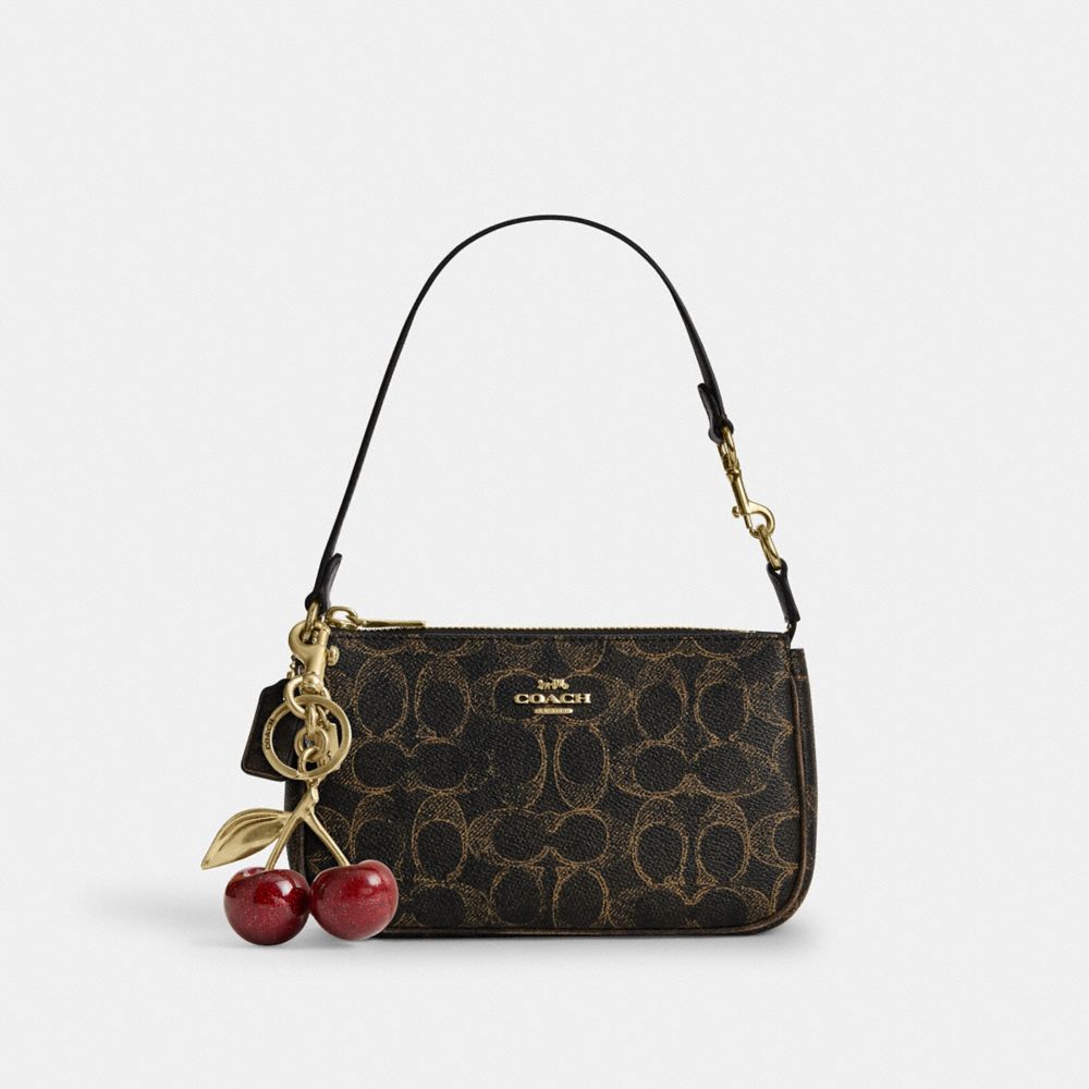 Nolita 19 In Loved Signature Canvas With Charms (Gold/Brown)