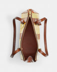 Asher Shoulder Bag With Striped Patchwork (Gold/Redwood Multi)