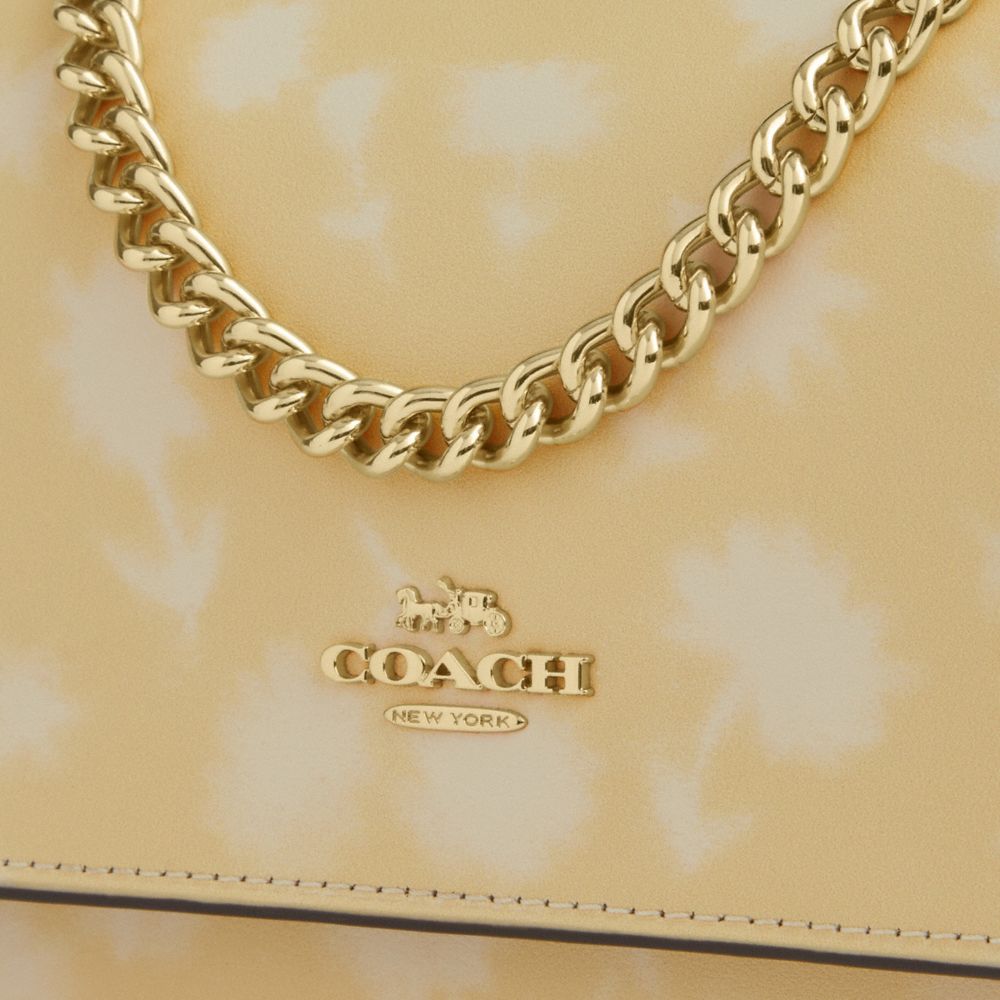 Mini Klare Crossbody Bag With Floral Print (Gold/Washed Yellow)