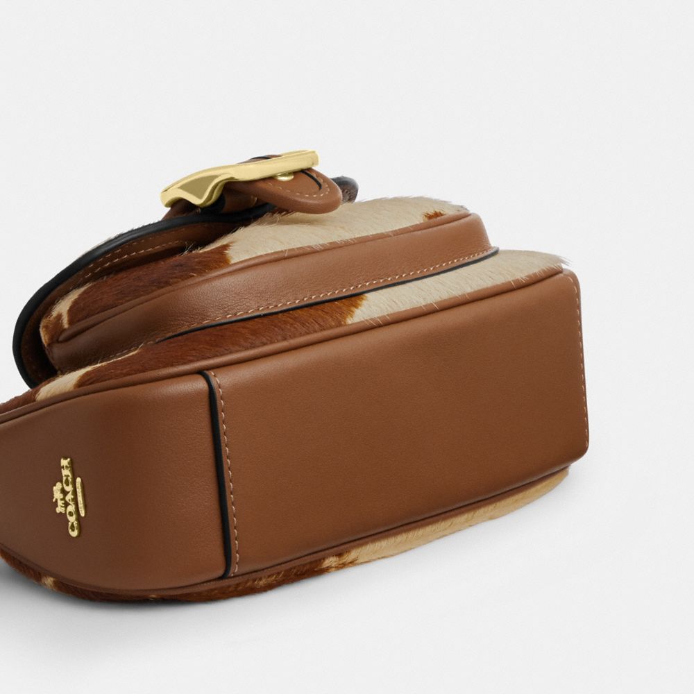 Ashton Mini Shoulder Bag In Haircalf With Cow Print (Gold/Cow Multi)