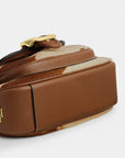 Ashton Mini Shoulder Bag In Haircalf With Cow Print (Gold/Cow Multi)