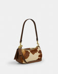 Ashton Mini Shoulder Bag In Haircalf With Cow Print (Gold/Cow Multi)