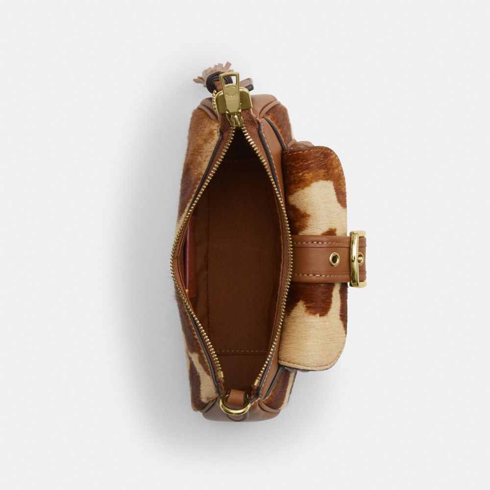 Ashton Mini Shoulder Bag In Haircalf With Cow Print (Gold/Cow Multi)