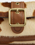 Ashton Mini Shoulder Bag In Haircalf With Cow Print (Gold/Cow Multi)