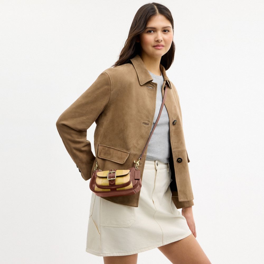 Ashton Mini Shoulder Bag (Gold/Redwood Multi)