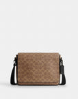 Jack Messenger Bag In Signature Canvas (Gunmetal/Tan/Black)