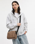 Jack Messenger Bag In Signature Canvas (Gunmetal/Tan/Black)