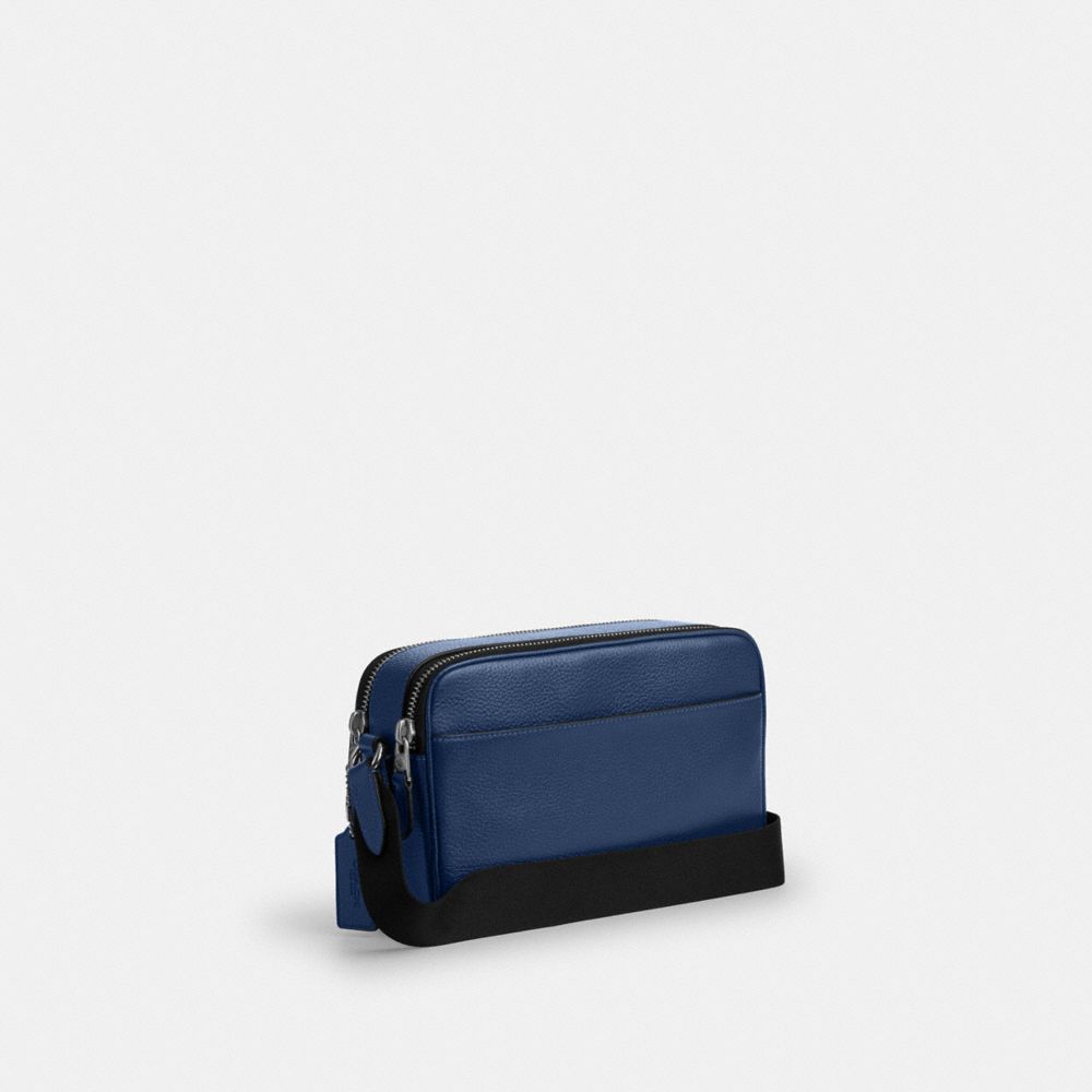 Graham Crossbody Bag With Car Print (Silver/Deep Blue Multi)