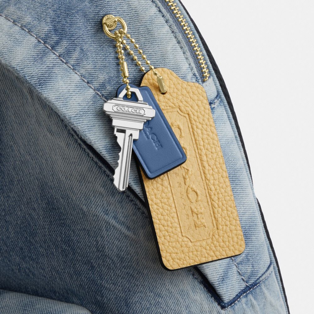 Taylor Small Backpack In Loved Denim (Gold/Light Indigo)