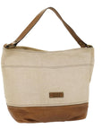 BBERRY Blue Label Shoulder Bag Canvas Beige Auth cl