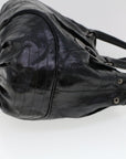 BBERRY Blue Label Shoulder Bag Coated Canvas Black Auth cl