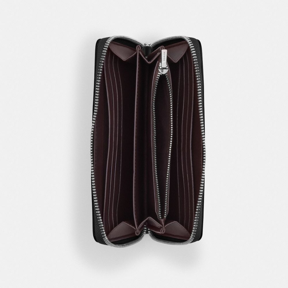 Long Zip Around Wallet (Silver/Black)