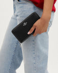 Long Zip Around Wallet (Silver/Black)