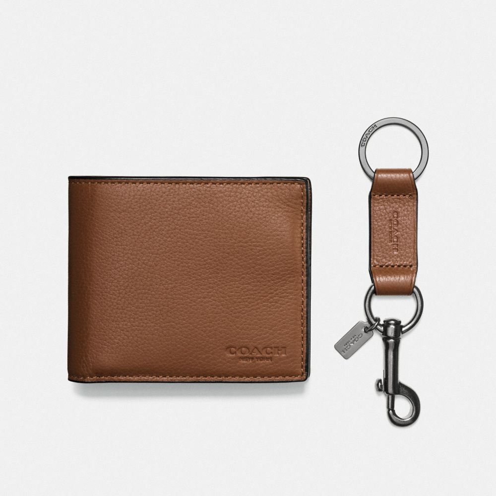 Boxed 3-In-1 Wallet Gift Set (Dark Saddle)