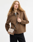 Mini Klare Crossbody Bag In Signature Canvas (Silver/Sand/Taupe)