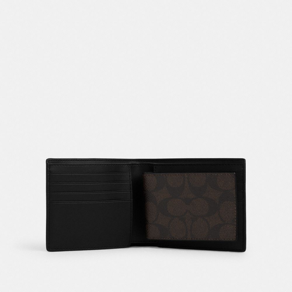 Boxed 3-In-1 Wallet Gift Set In Signature Canvas (Gunmetal/Walnut/Black)