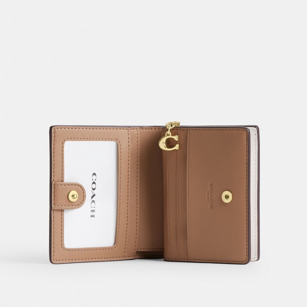 Snap Wallet In Signature Canvas (Gold/Sand/Chalk)