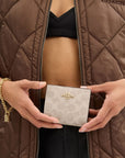 Snap Wallet In Signature Canvas (Gold/Sand/Chalk)