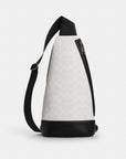 Dominic Sling Pack In Signature Canvas (Gunmetal/Chalk/Black)