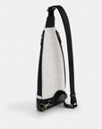 Dominic Sling Pack In Signature Canvas (Gunmetal/Chalk/Black)