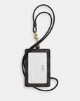 Id Lanyard In Signaure Canvas (Gold/Walnut/Black)