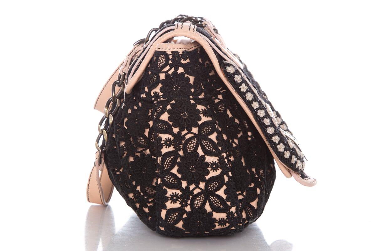 FNDI Black &amp; Nude Lace Limited Edition B Handbag