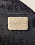 CHRISTIAN DOR BEIGE LEATHER LOGO SPELL OUT CHARM BOSTON BAG