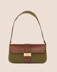 CHRISTIAN DOR KHAKI BROWN LEATHER STREET CHIC SHOULDER BAG