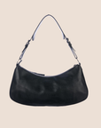 CHRISTIAN DOR BLACK LEATHER CROISSANT SHOULDER BAG