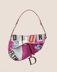 CHRISTIAN DOR PINK "FILTH" PRINTED SADDLE BAG