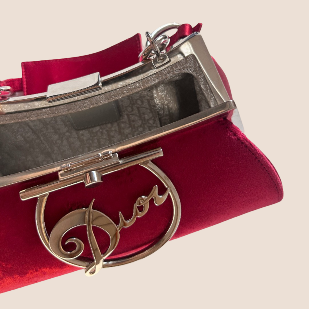 CHRISTIAN DOR s RED VELVET DIVA BAG