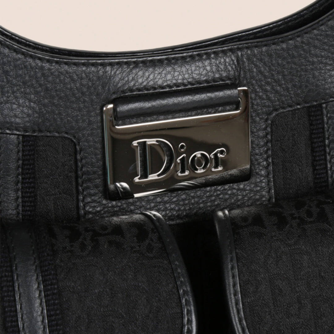 CHRISTIAN DOR BLACK CANVAS STREET CHIC MULTIPOCKET BAG