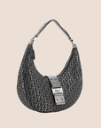 CHRISTIAN DOR BLACK DORISSIMO METALLIC HALF MOON BAG