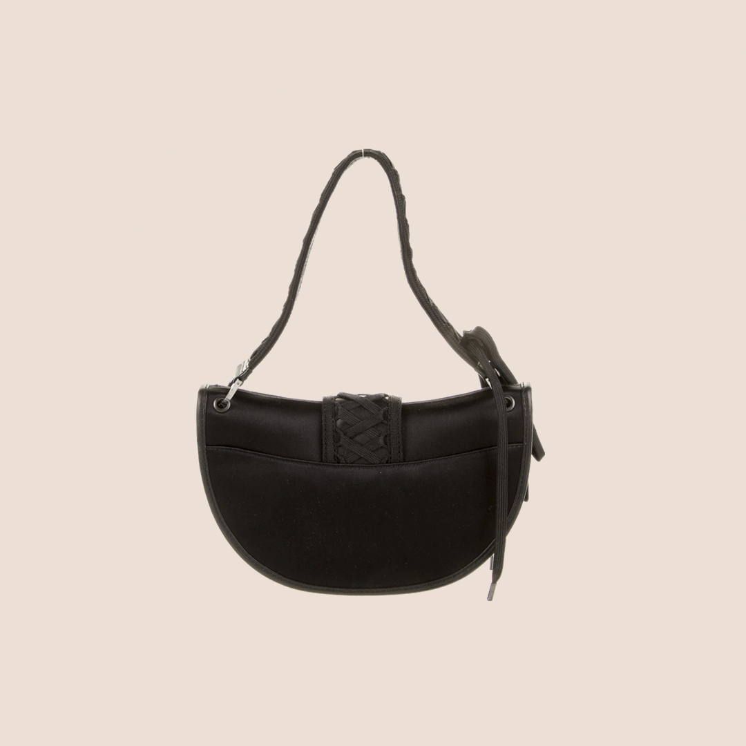 CHRISTIAN DOR ADMIT IT BLACK SILK CORSET BAG