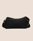 CHRISTIAN DOR RHINESTONE EMBELLISHED BLACK CANVAS HARDCORE CROSSBODY BAG