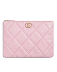 19 Medium Lambskin Clutch Bag Pink CHN