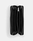 Long Zip Around Wallet In Signature Jacquard (Silver/Black)