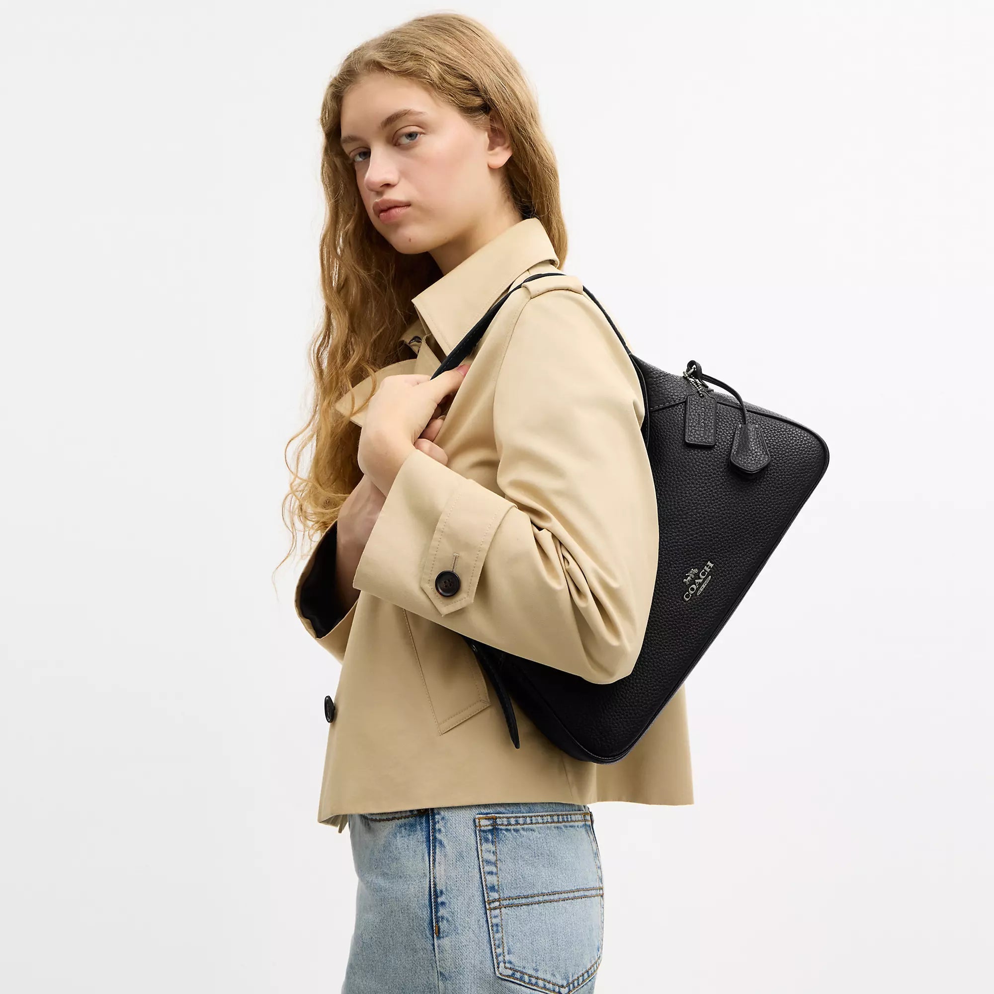 Ella Small Shoulder Bag (Gunmetal/Black)