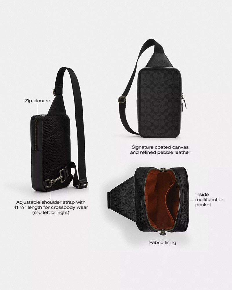 Sullivan Pack In Signature Canvas (Gunmetal/Charcoal/Black)
