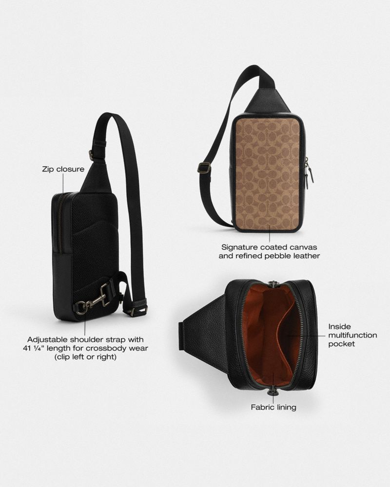 Sullivan Pack In Signature Canvas (Gunmetal/Tan/Black)