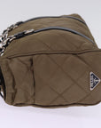 PRD Chain Shoulder Bag Nylon Brown Auth ep