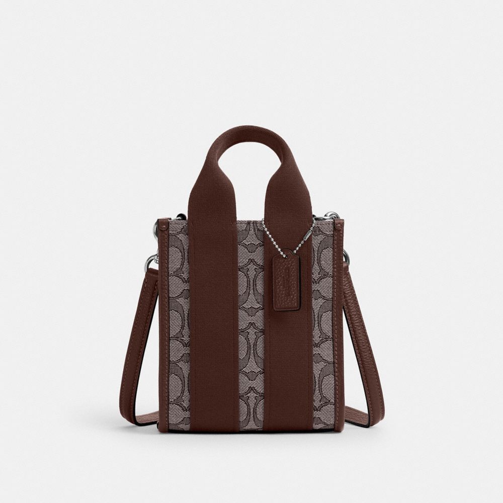 Smith Mini Tote Bag In Signature Jacquard (Silver/Oak/Maple)