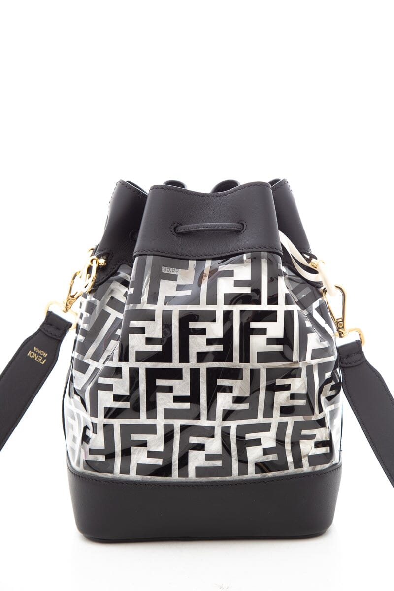 FNDI Black Monogram Mon Tresor Plexi Bucket Bag